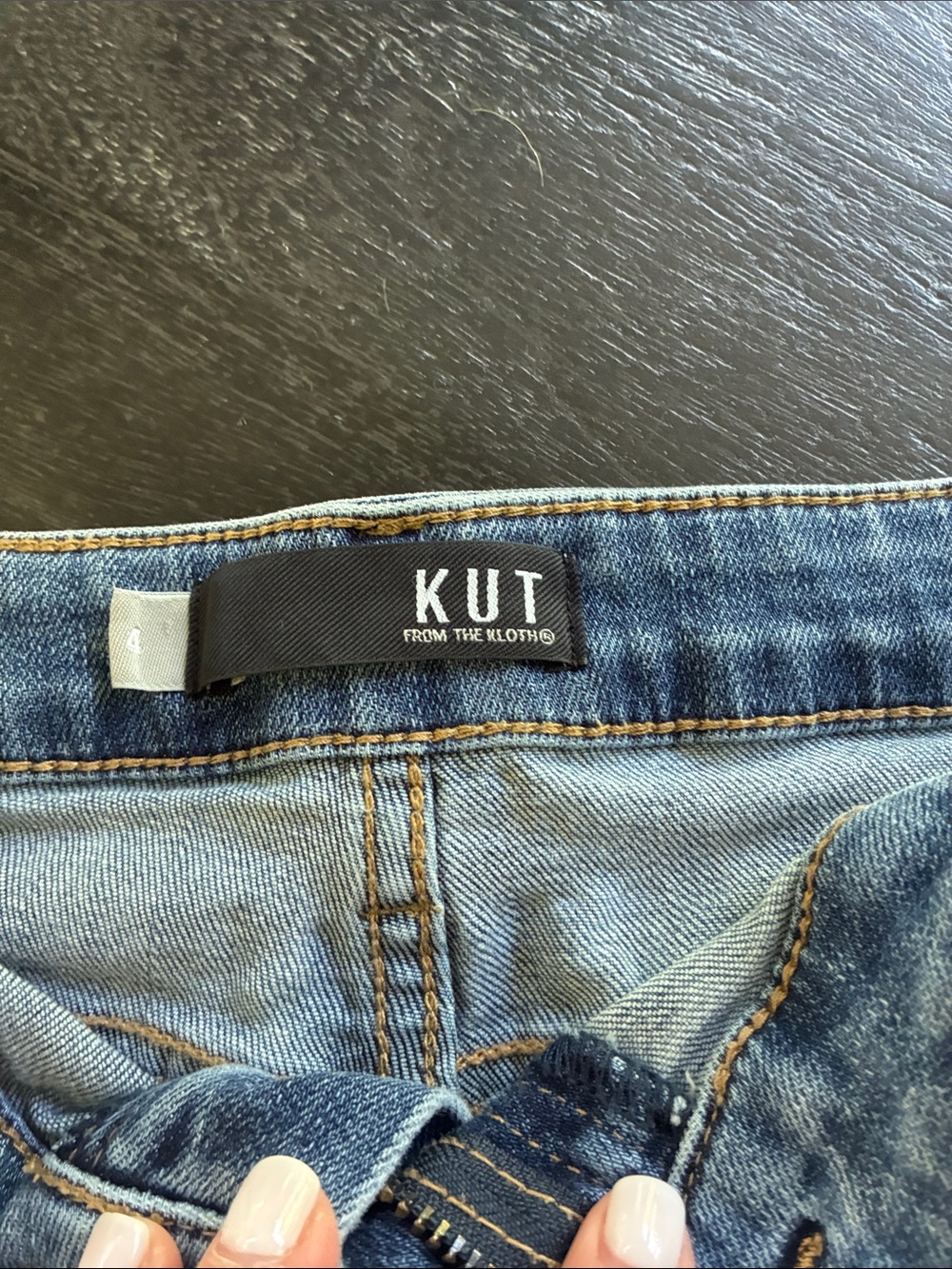 KUT Women's Distressed Shorts - Light Blue - Picture 2 of 5